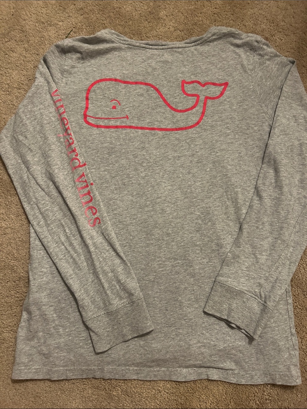 Vineyard 🐳Vines Long Sleeve Tee with Hot Pink Whale 🐳 Graphic